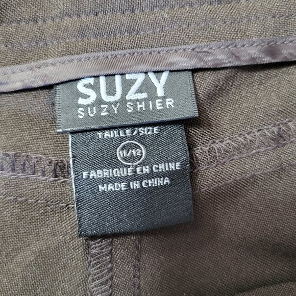SUZY SHIER WOMEN'S DRESS FORMAL WEAR PANTS SIZE 11/12 BROWN OFFICE WEAR STYLE - Picture 5 of 11